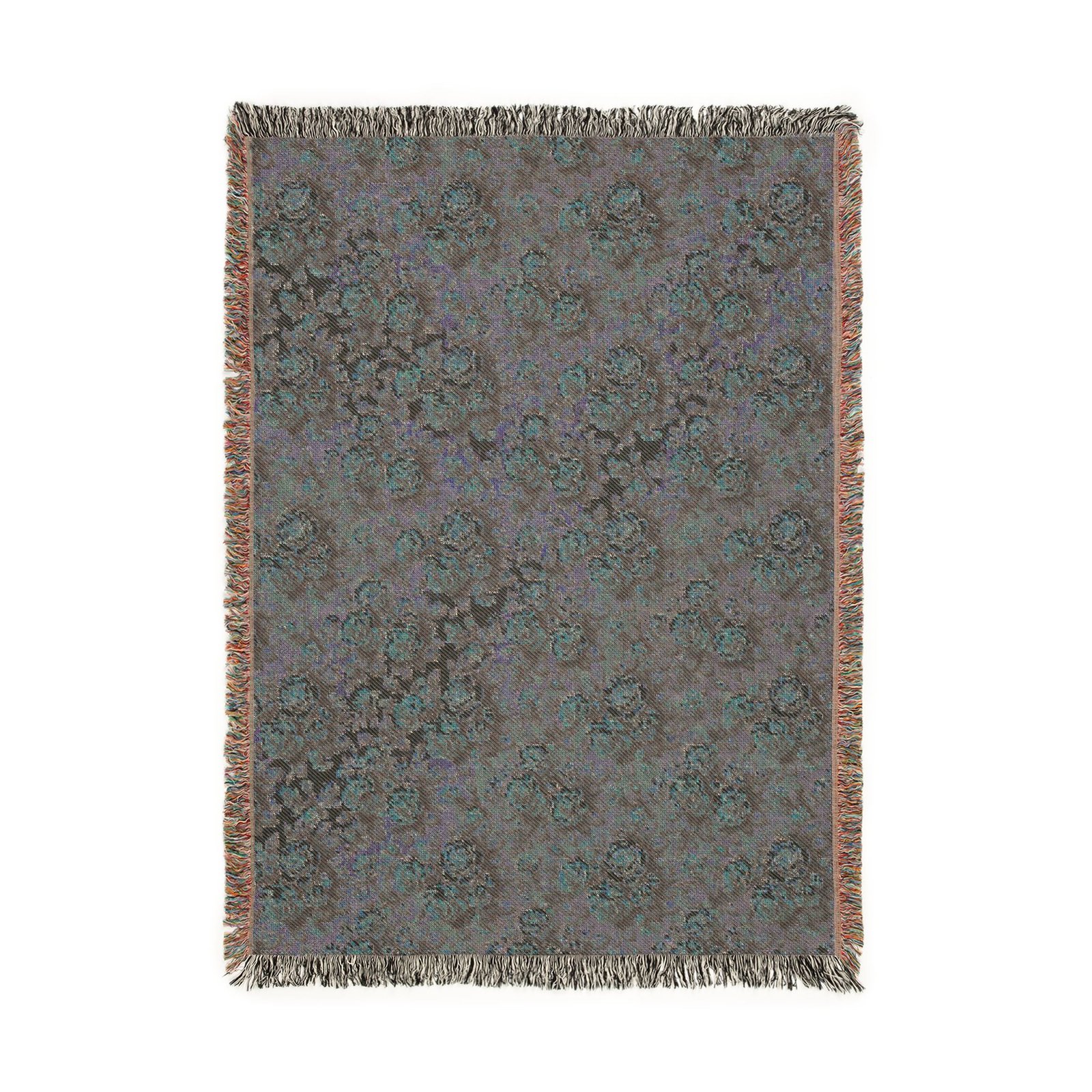 Vintage Rose Woven Throw Blanket | Floral Tapestry in Dusty Pink & Gold or Romantic Pink & Black - Image 5