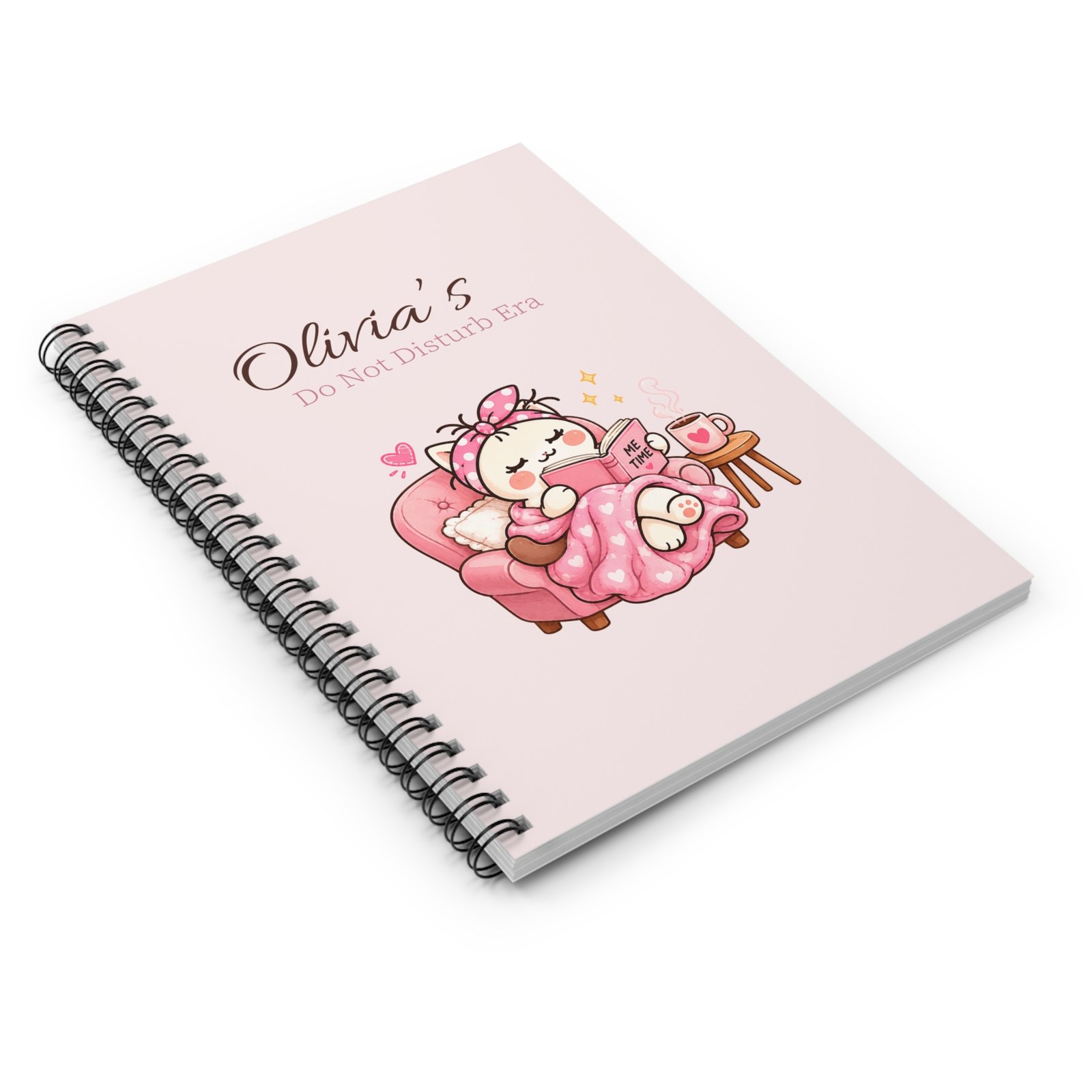 Personalized Do Not Disturb Era Journal – Cute Pink Kitty Notebook, Custom Name Gift for Her - Image 2