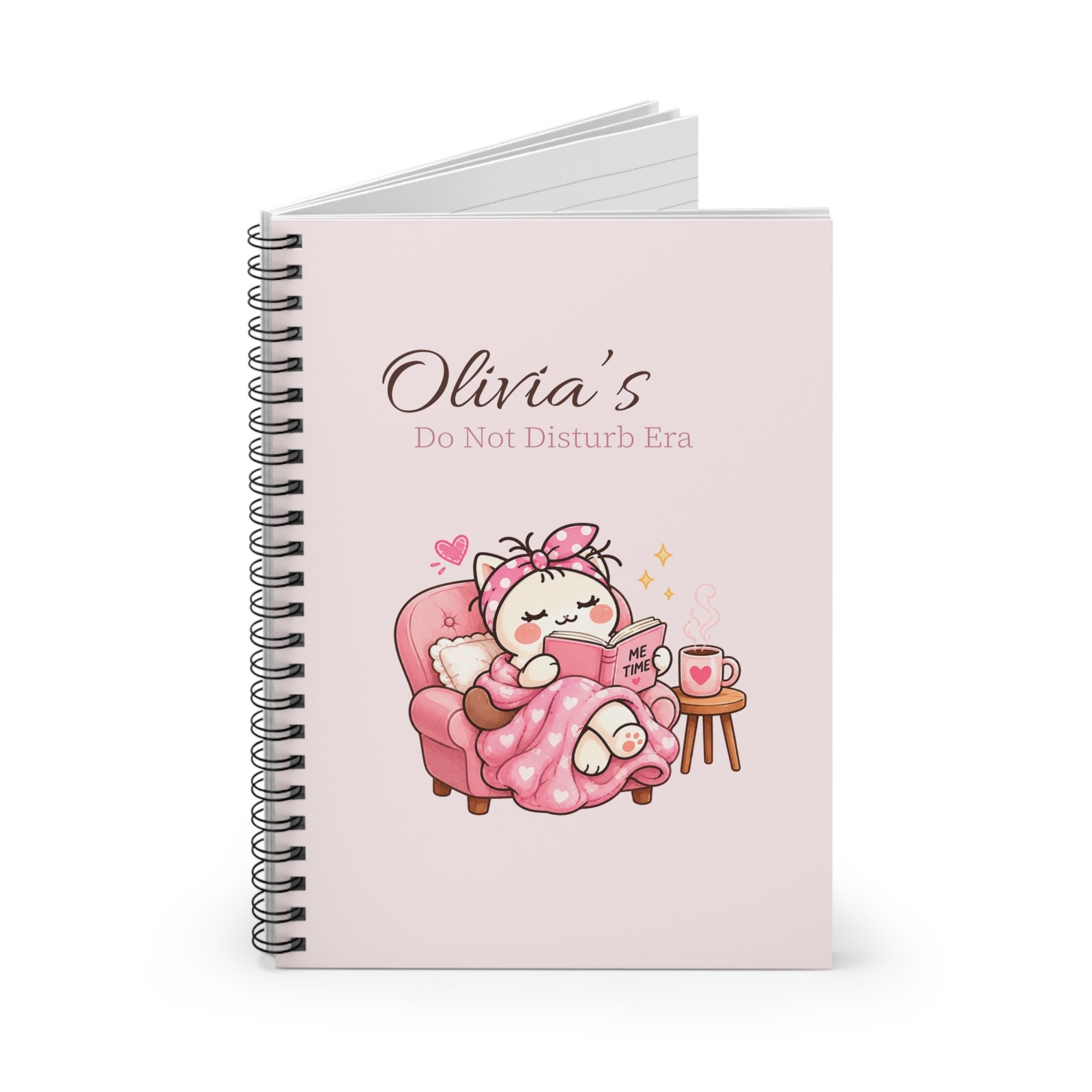 Personalized Do Not Disturb Era Journal – Cute Pink Kitty Notebook, Custom Name Gift for Her - Image 4