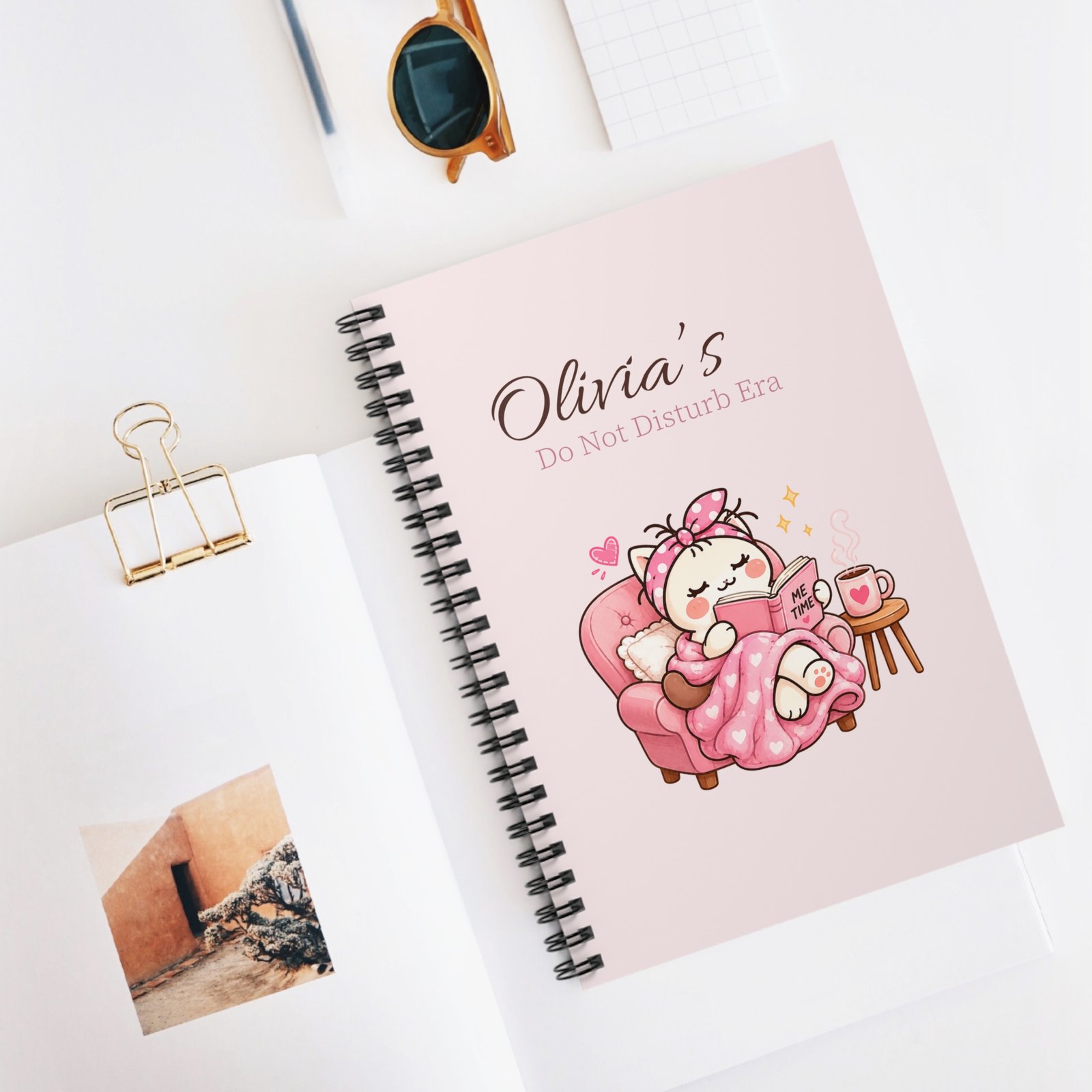 Personalized Do Not Disturb Era Journal – Cute Pink Kitty Notebook, Custom Name Gift for Her - Image 5