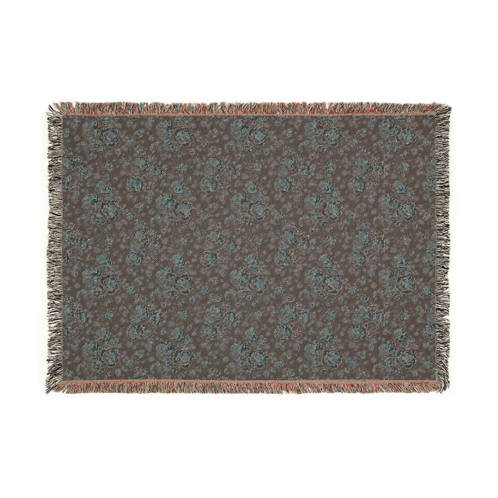 Vintage Rose Woven Throw Blanket | Floral Tapestry in Dusty Pink & Gold or Romantic Pink & Black - Image 8